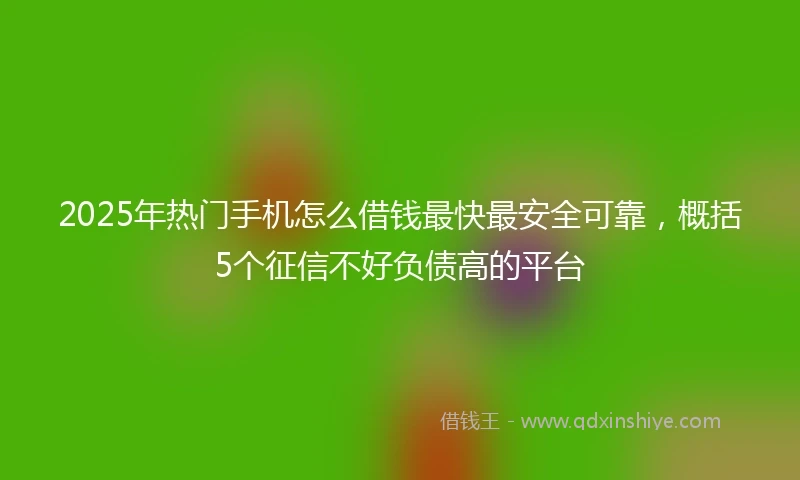 2025年热门手机怎么借钱最快最安全可靠，概括5个征信不好负债高的平台