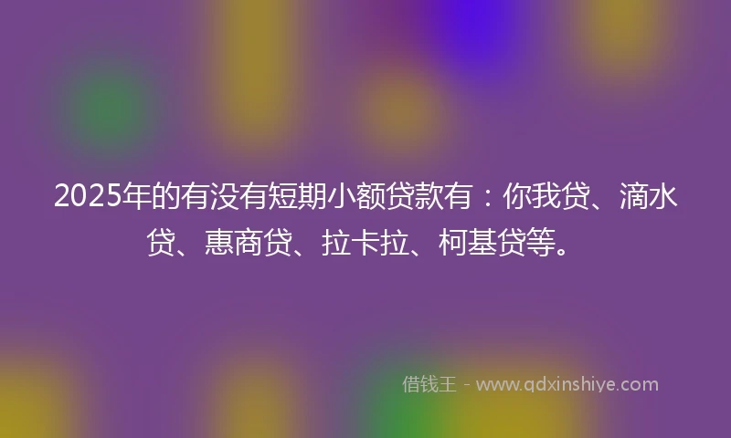 2025年的有没有短期小额贷款有：你我贷、滴水贷、惠商贷、拉卡拉、柯基贷等。