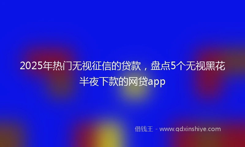 2025年热门无视征信的贷款，盘点5个无视黑花半夜下款的网贷app