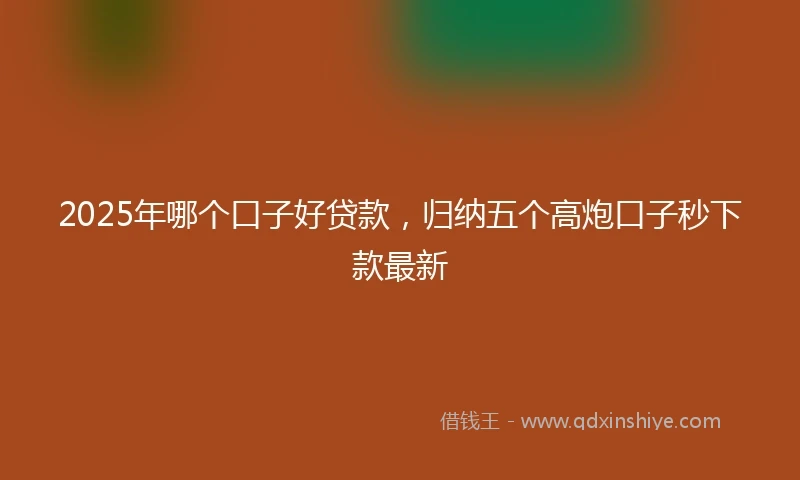 2025年哪个口子好贷款，归纳五个高炮口子秒下款最新