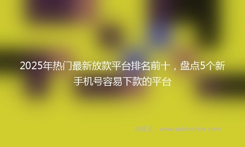 2025年热门最新放款平台排名前十，盘点5个新手机号容易下款的平台