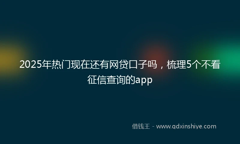 2025年热门现在还有网贷口子吗，梳理5个不看征信查询的app