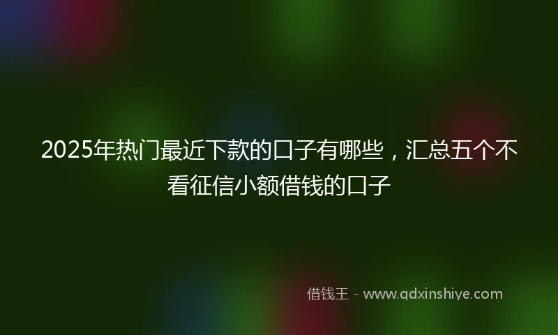 2025年热门最近下款的口子有哪些，汇总五个不看征信小额借钱的口子
