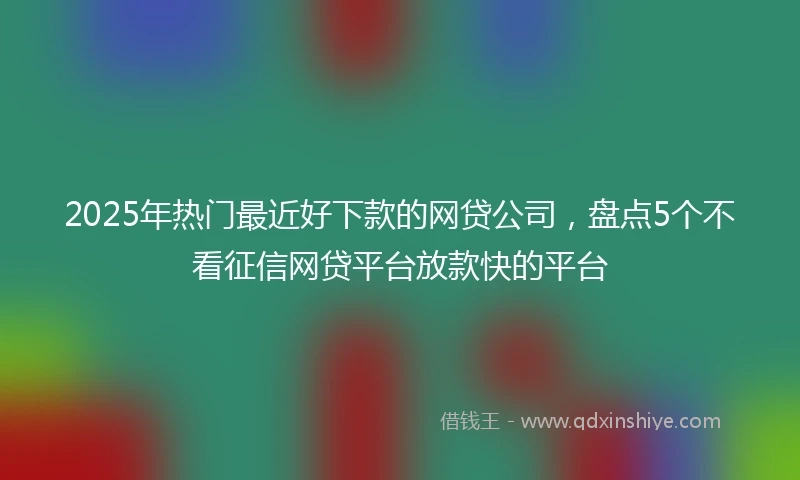 2025年热门最近好下款的网贷公司，盘点5个不看征信网贷平台放款快的平台