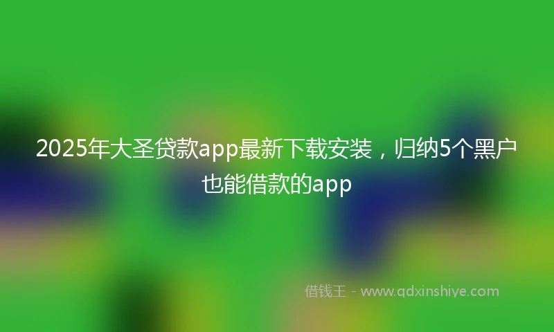 2025年大圣贷款app最新下载安装，归纳5个黑户也能借款的app