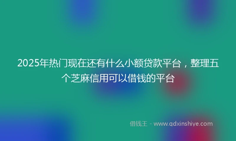 2025年热门现在还有什么小额贷款平台，整理五个芝麻信用可以借钱的平台