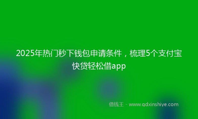 2025年热门秒下钱包申请条件，梳理5个支付宝快贷轻松借app
