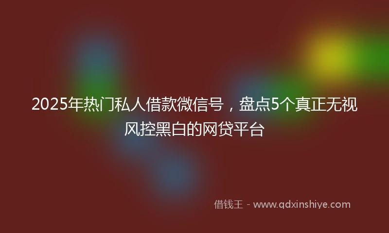 2025年热门私人借款微信号，盘点5个真正无视风控黑白的网贷平台
