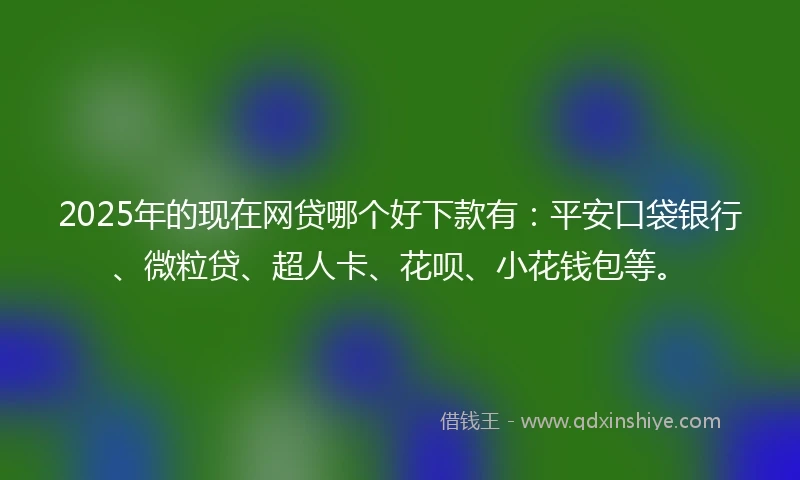 2025年的现在网贷哪个好下款有：平安口袋银行、微粒贷、超人卡、花呗、小花钱包等。