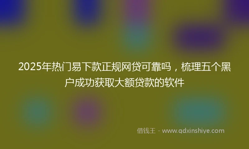 2025年热门易下款正规网贷可靠吗，梳理五个黑户成功获取大额贷款的软件