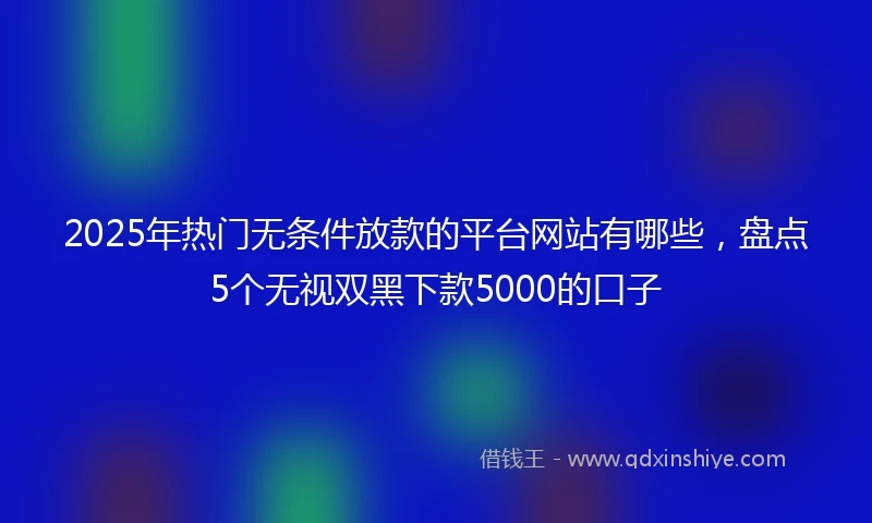 2025年热门无条件放款的平台网站有哪些，盘点5个无视双黑下款5000的口子