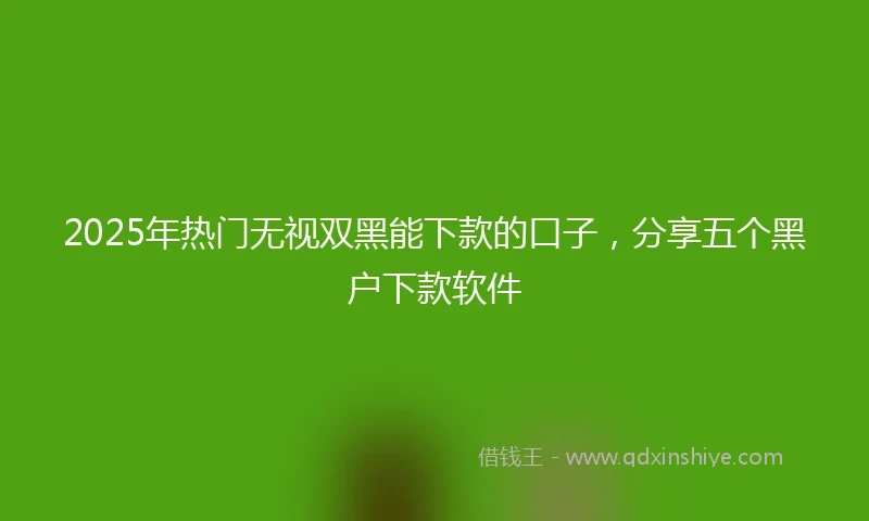 2025年热门无视双黑能下款的口子，分享五个黑户下款软件