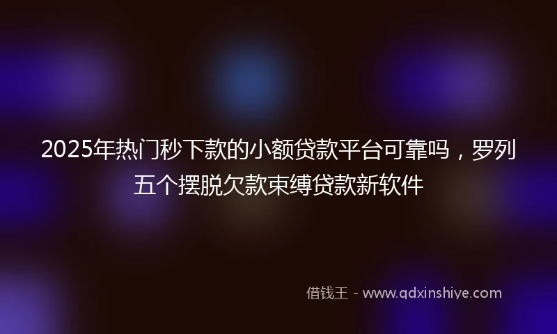2025年热门秒下款的小额贷款平台可靠吗，罗列五个摆脱欠款束缚贷款新软件