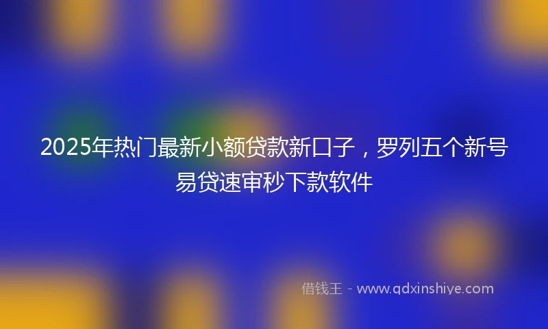 2025年热门最新小额贷款新口子，罗列五个新号易贷速审秒下款软件