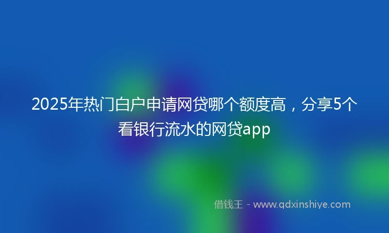 2025年热门白户申请网贷哪个额度高，分享5个看银行流水的网贷app