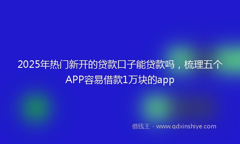2025年热门新开的贷款口子能贷款吗，梳理五个APP容易借款1万块的app