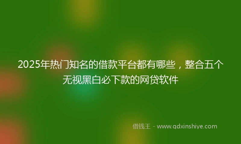 2025年热门知名的借款平台都有哪些，整合五个无视黑白必下款的网贷软件
