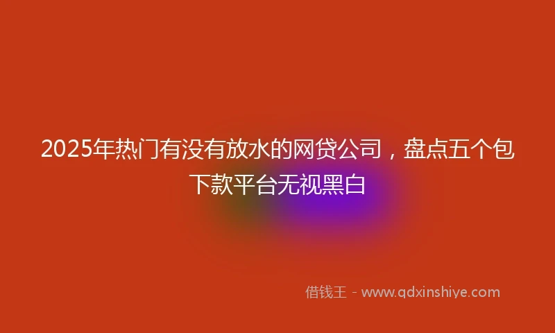 2025年热门有没有放水的网贷公司，盘点五个包下款平台无视黑白