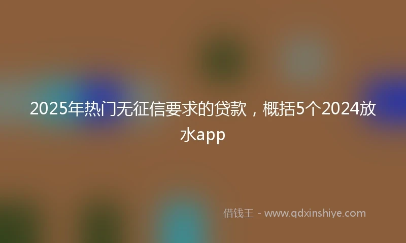 2025年热门无征信要求的贷款，概括5个2024放水app