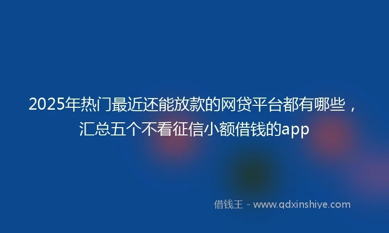 2025年热门最近还能放款的网贷平台都有哪些，汇总五个不看征信小额借钱的app