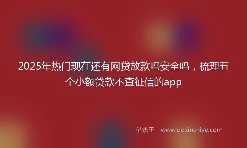 2025年热门现在还有网贷放款吗安全吗，梳理五个小额贷款不查征信的app