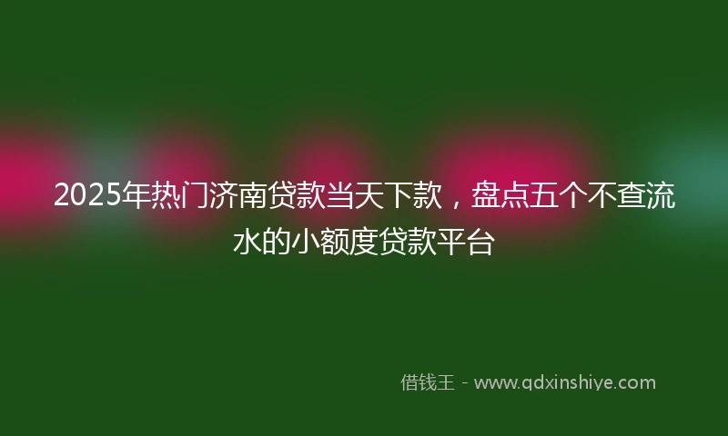 2025年热门济南贷款当天下款，盘点五个不查流水的小额度贷款平台