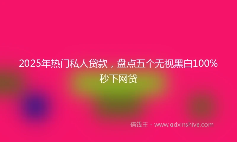 2025年热门私人贷款，盘点五个无视黑白100%秒下网贷