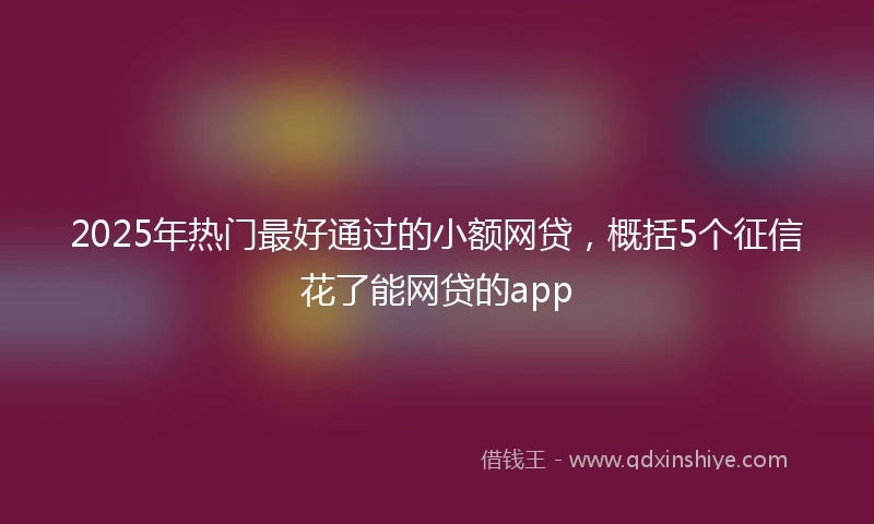 2025年热门最好通过的小额网贷，概括5个征信花了能网贷的app
