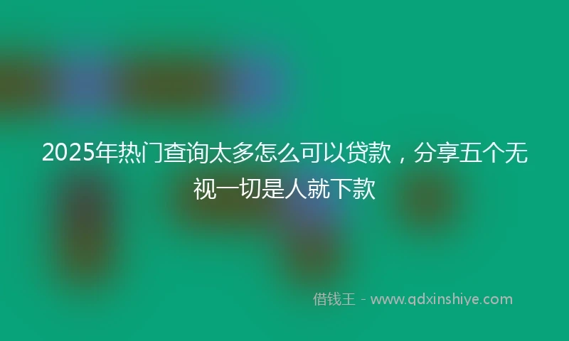2025年热门查询太多怎么可以贷款，分享五个无视一切是人就下款