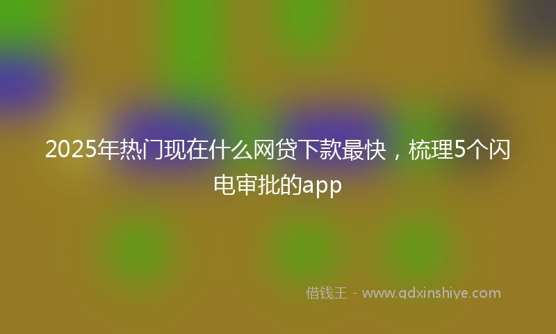 2025年热门现在什么网贷下款最快，梳理5个闪电审批的app