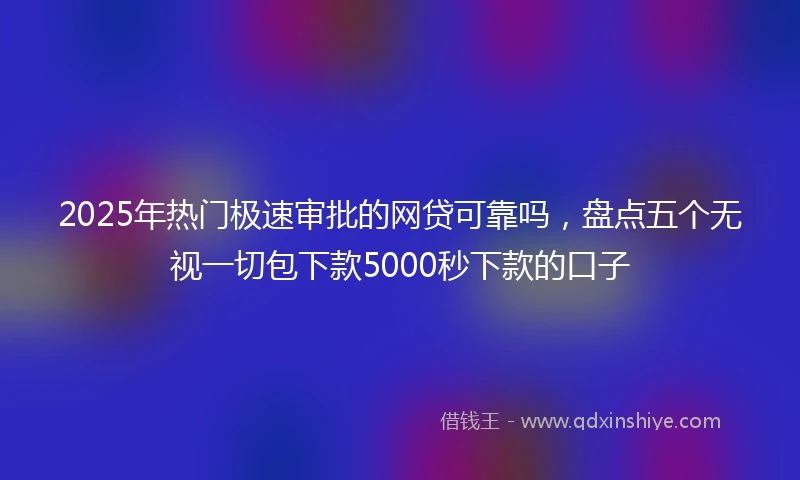 2025年热门极速审批的网贷可靠吗，盘点五个无视一切包下款5000秒下款的口子