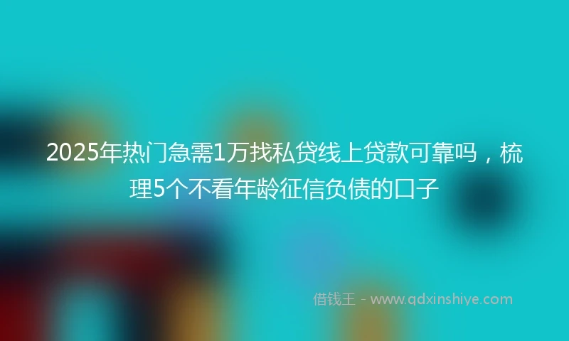 2025年热门急需1万找私贷线上贷款可靠吗，梳理5个不看年龄征信负债的口子