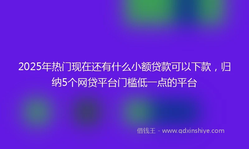 2025年热门现在还有什么小额贷款可以下款,归纳5个网贷平台门槛低一点的平台