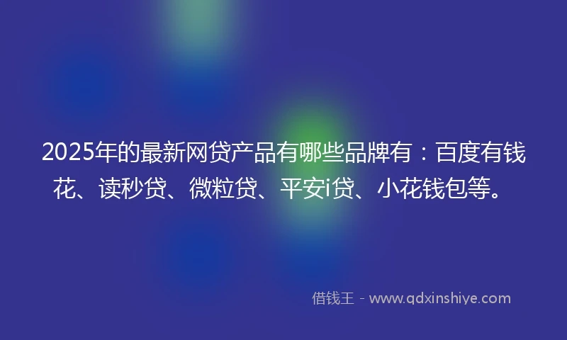 2025年的最新网贷产品有哪些品牌有：百度有钱花、读秒贷、微粒贷、平安i贷、小花钱包等。