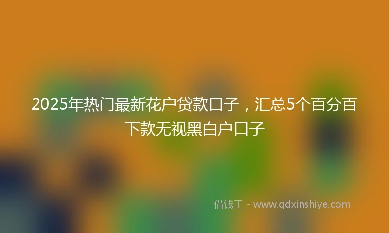 2025年热门最新花户贷款口子，汇总5个百分百下款无视黑白户口子