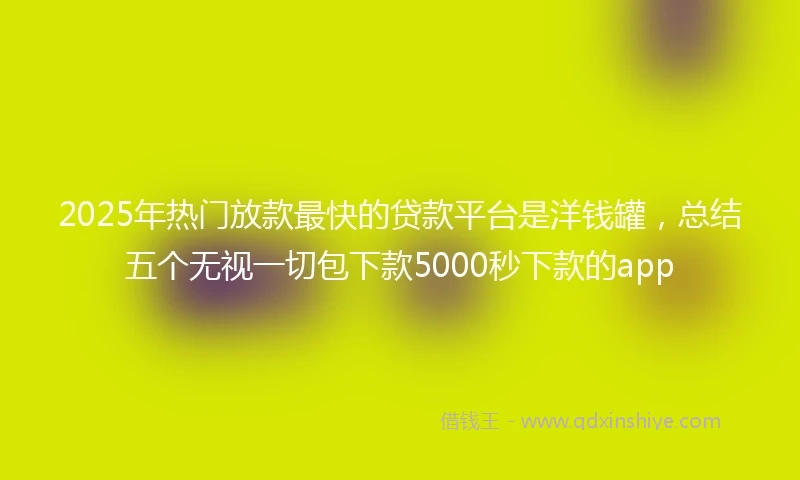 2025年热门放款最快的贷款平台是洋钱罐，总结五个无视一切包下款5000秒下款的app