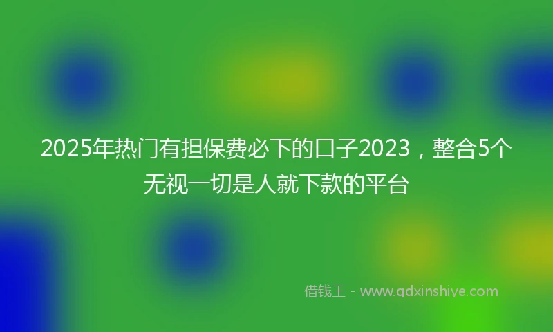 2025年热门有担保费必下的口子2023，整合5个无视一切是人就下款的平台