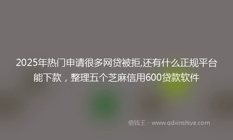 2025年热门申请很多网贷被拒,还有什么正规平台能下款，整理五个芝麻信用600贷款软件
