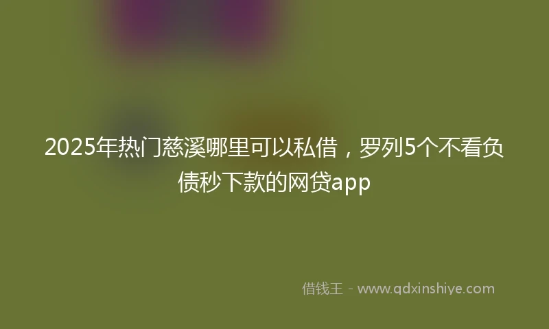 2025年热门慈溪哪里可以私借，罗列5个不看负债秒下款的网贷app