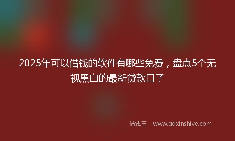 2025年可以借钱的软件有哪些免费，盘点5个无视黑白的最新贷款口子