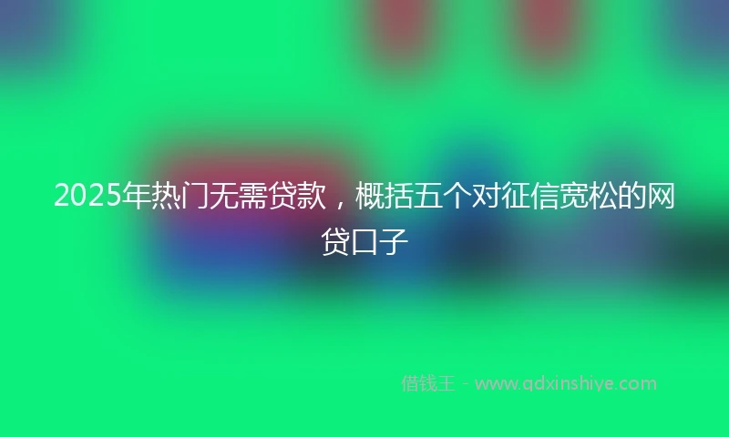 2025年热门无需贷款，概括五个对征信宽松的网贷口子