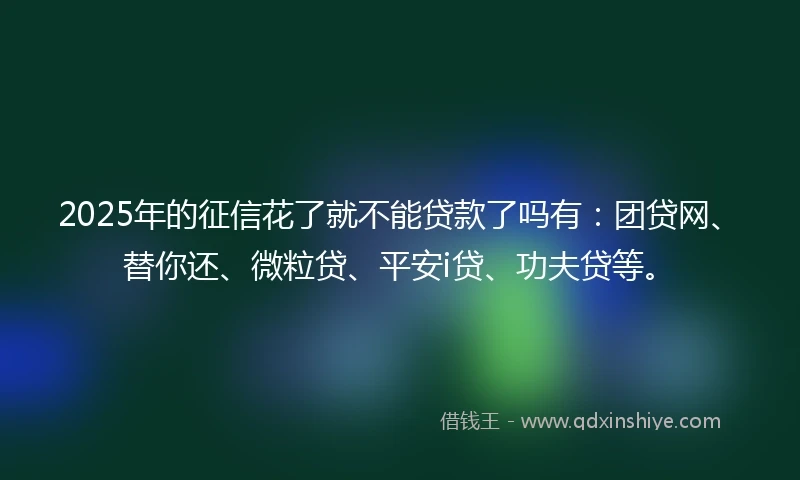 2025年的征信花了就不能贷款了吗有：团贷网、替你还、微粒贷、平安i贷、功夫贷等。