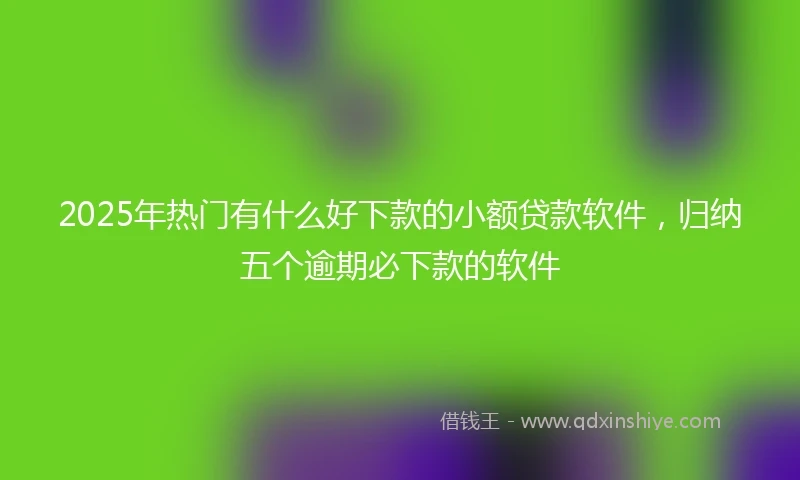 2025年热门有什么好下款的小额贷款软件，归纳五个逾期必下款的软件