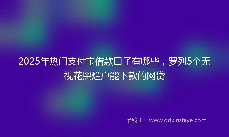 2025年热门支付宝借款口子有哪些，罗列5个无视花黑烂户能下款的网贷