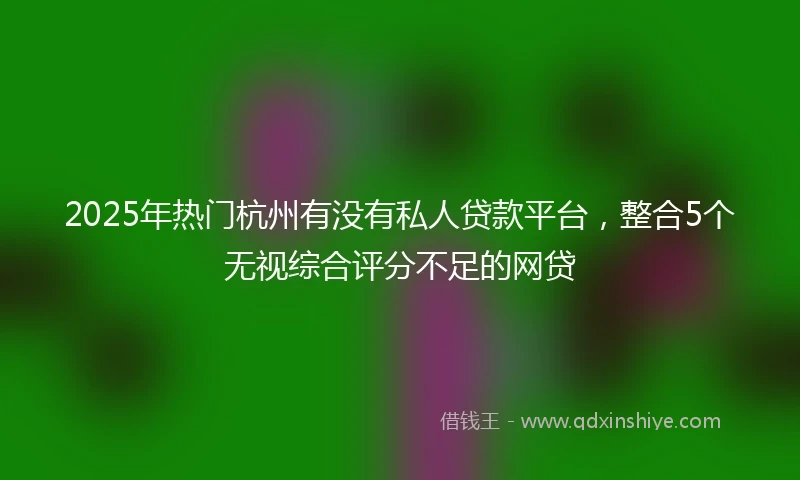 2025年热门杭州有没有私人贷款平台，整合5个无视综合评分不足的网贷