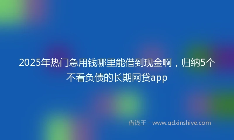 2025年热门急用钱哪里能借到现金啊，归纳5个不看负债的长期网贷app