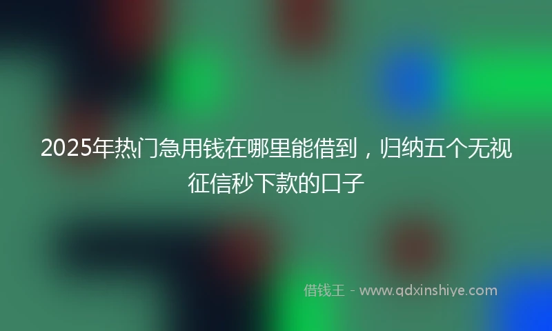 2025年热门急用钱在哪里能借到，归纳五个无视征信秒下款的口子