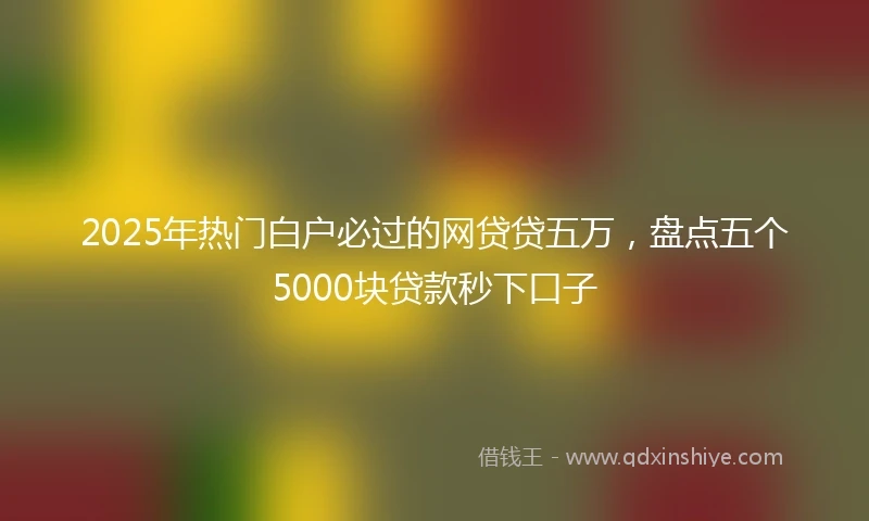 2025年热门白户必过的网贷贷五万，盘点五个5000块贷款秒下口子