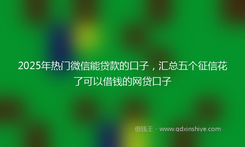 2025年热门微信能贷款的口子，汇总五个征信花了可以借钱的网贷口子