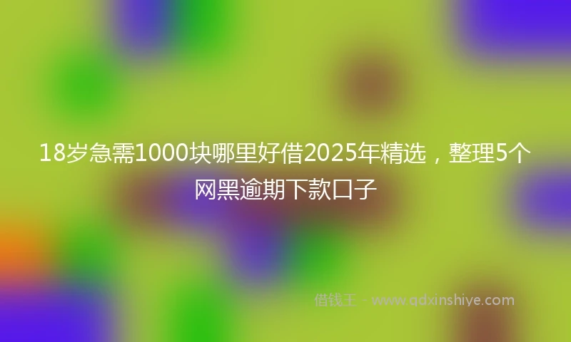 18岁急需1000块哪里好借2025年精选，整理5个网黑逾期下款口子
